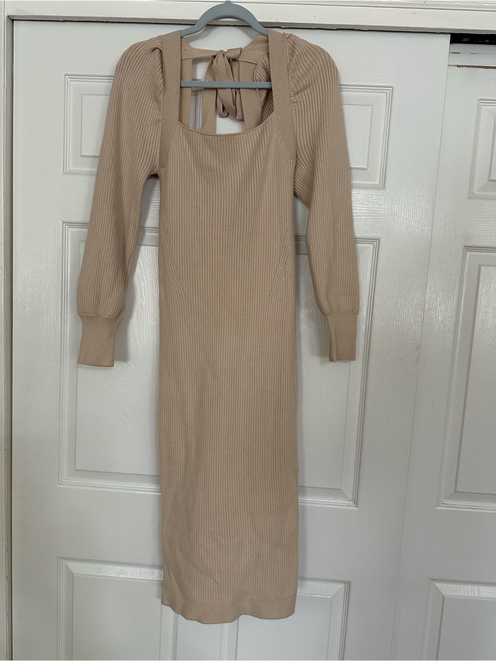 House of Harlow 1960 Ribbed Maxi Dress in Beige